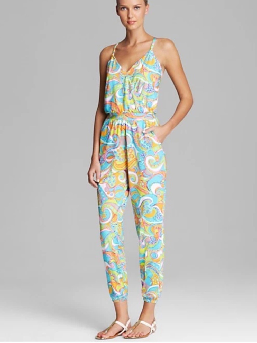 Trina Turk Cosmos Jumpsuit Swim Cover-Up - Size Small